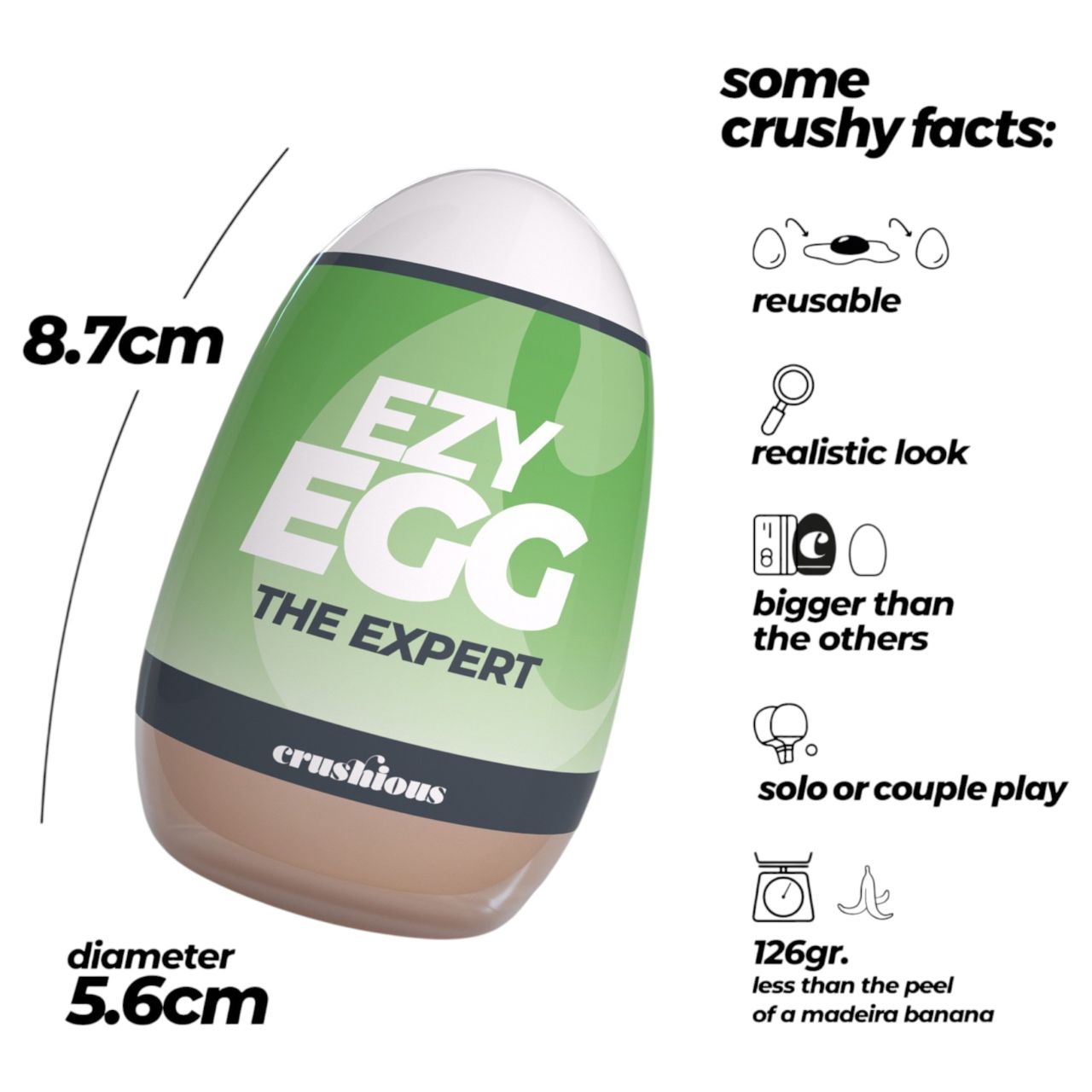 Crushious Ezy Egg The Expert - maszturbátor tojás (testszínű) Crushious Ezy Egg The Expert - maszturbátor tojás (testszínű)