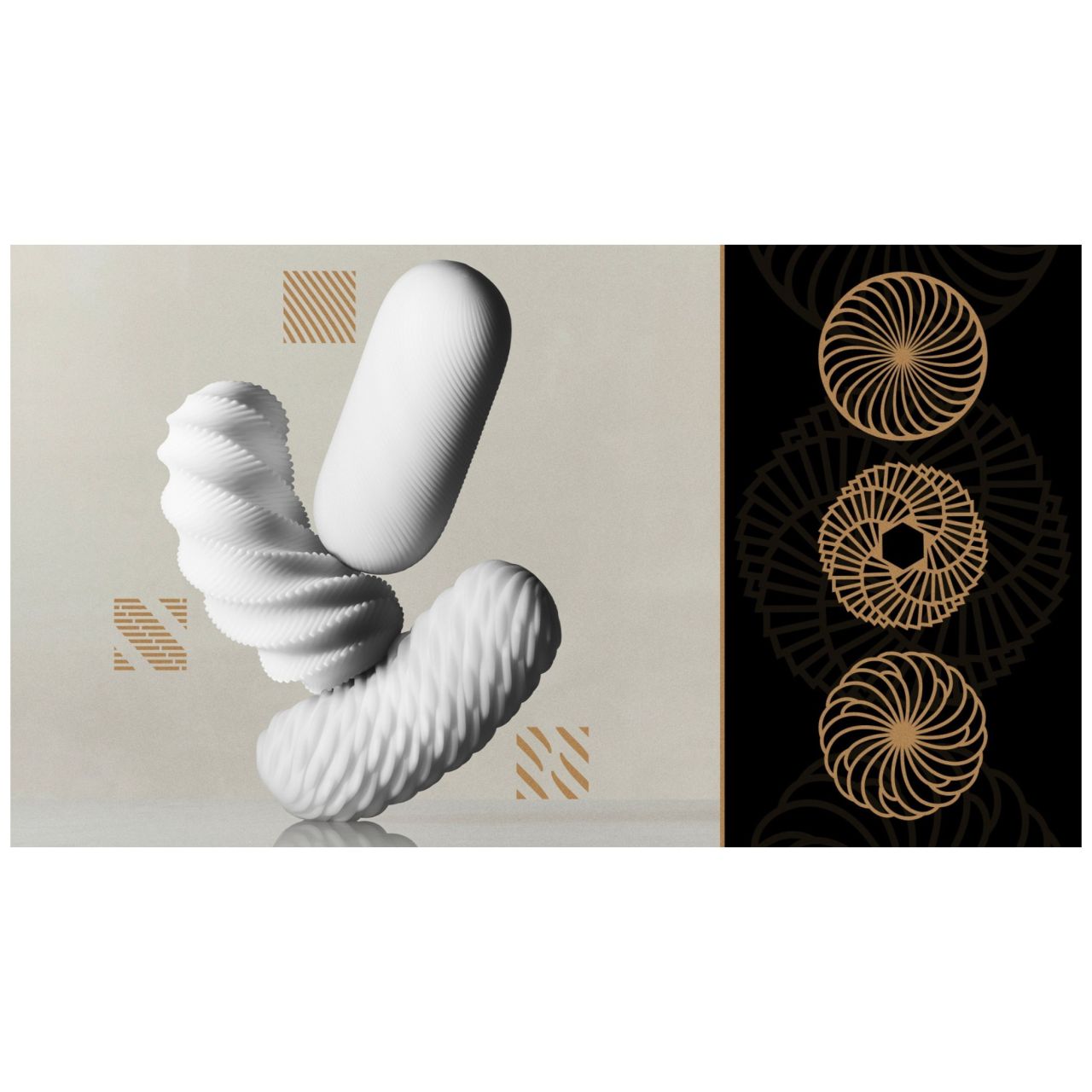 TENGA 3Dx Zen - 3D mintás maszturbátor (fehér)