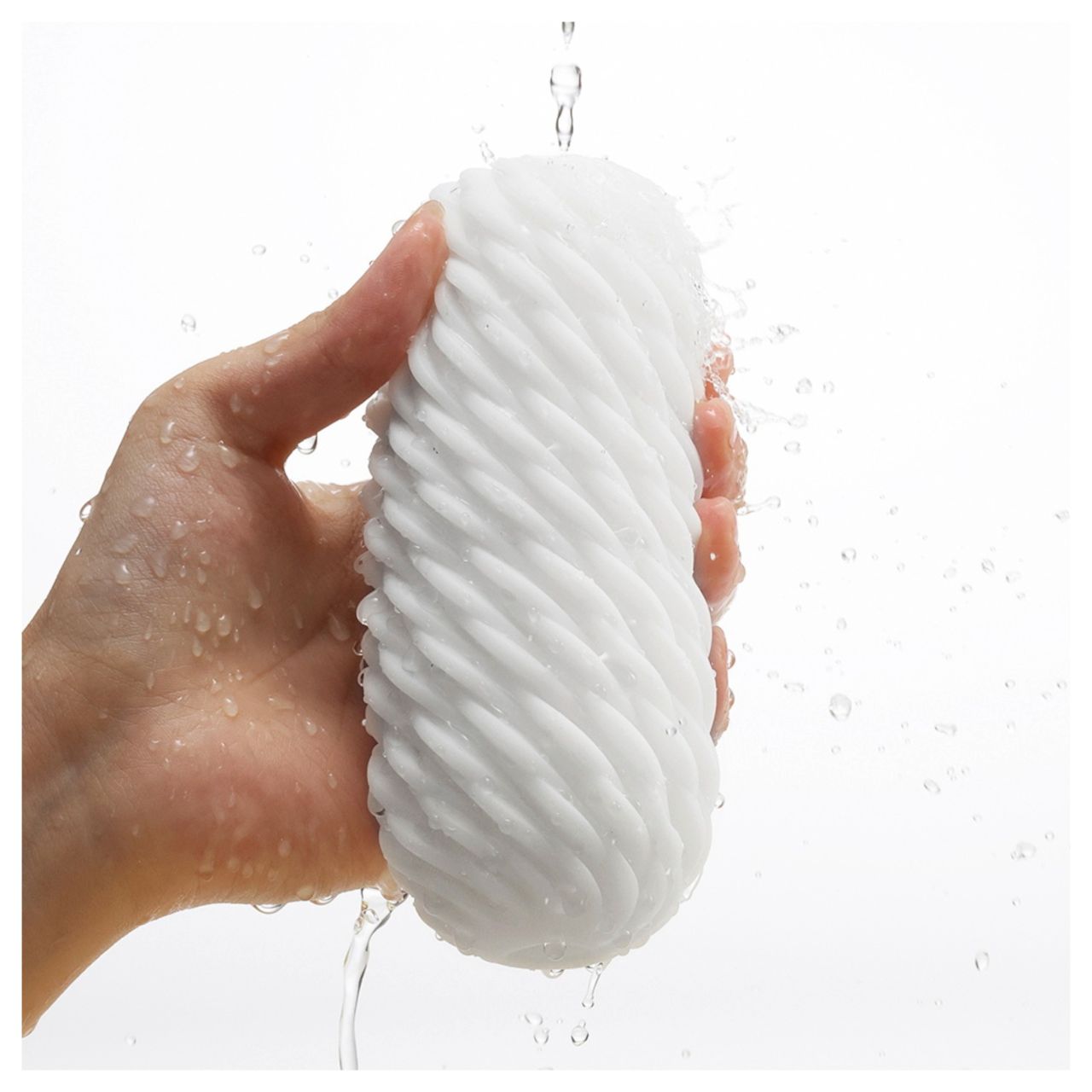 TENGA 3Dx Flow - hullámos mintás maszturbátor (fehér)