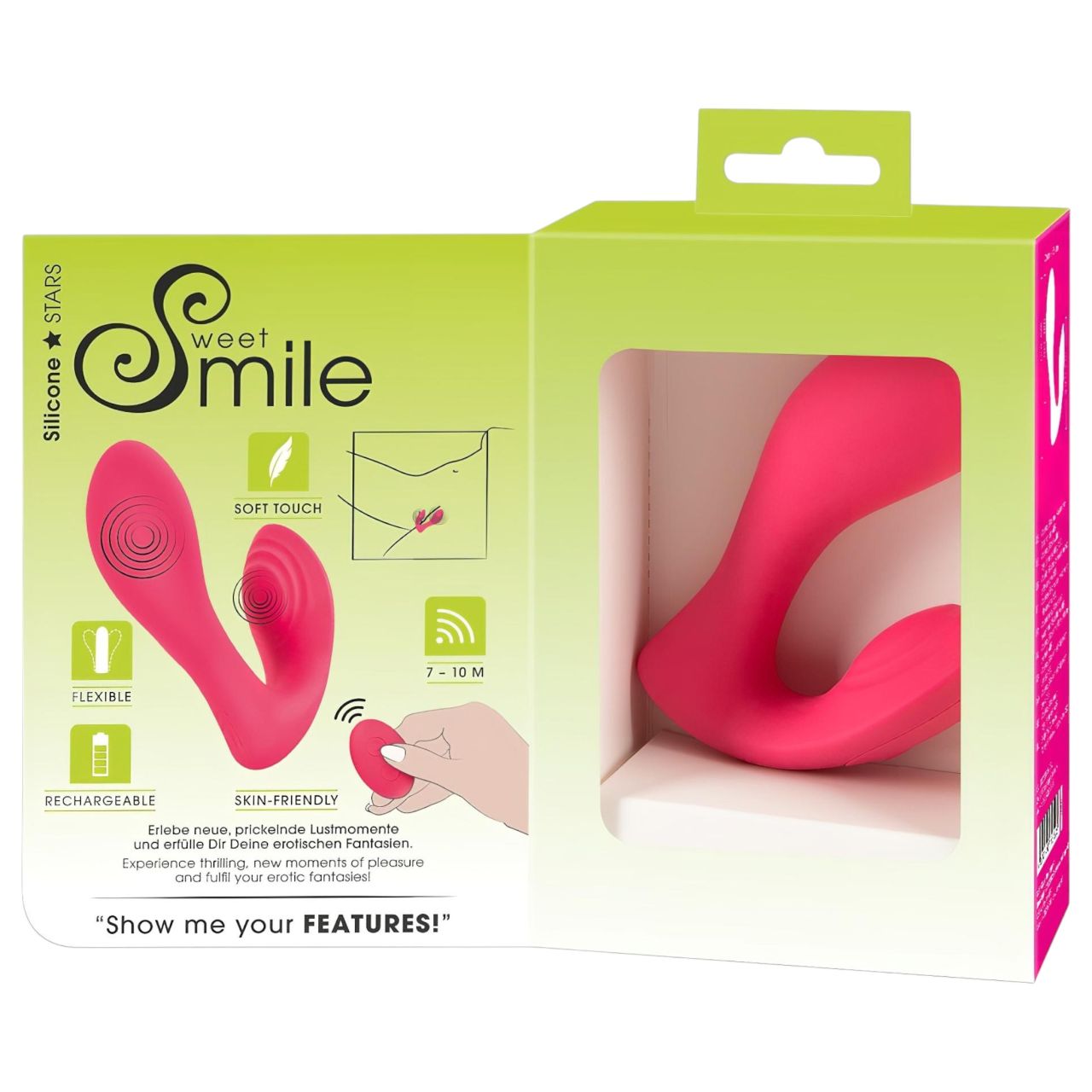 SMILE Panty - hordható akkus, rádiós 2in1 vibrátor (pink)