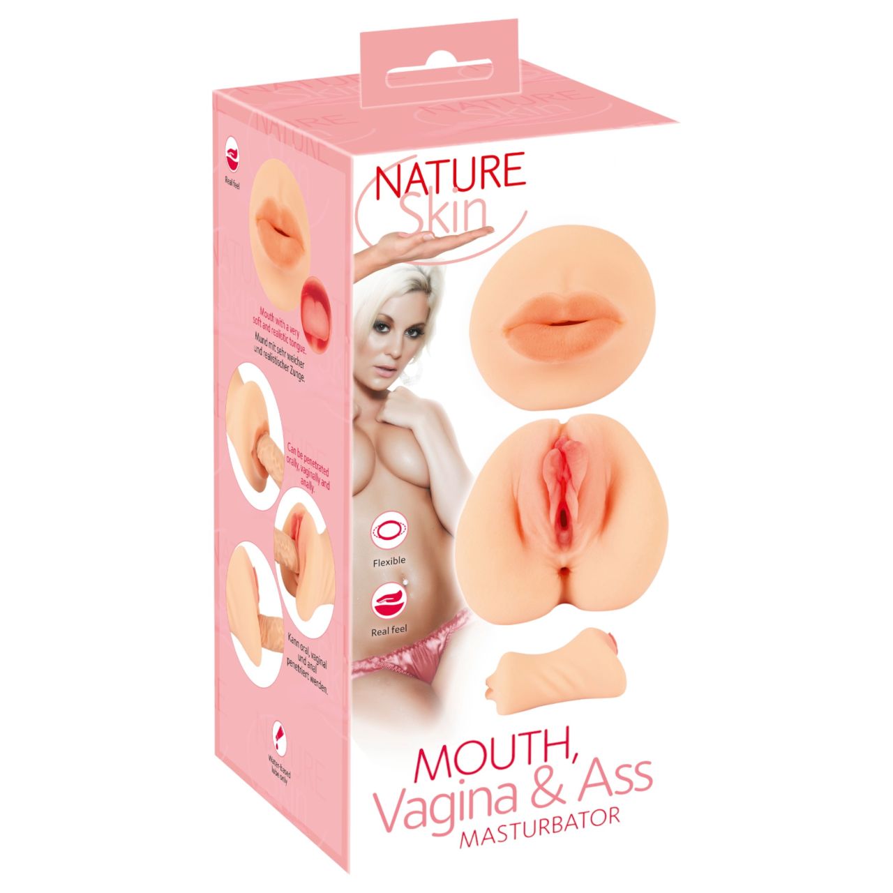 Nature Skin - punci és száj maszturbátor (testszínű)