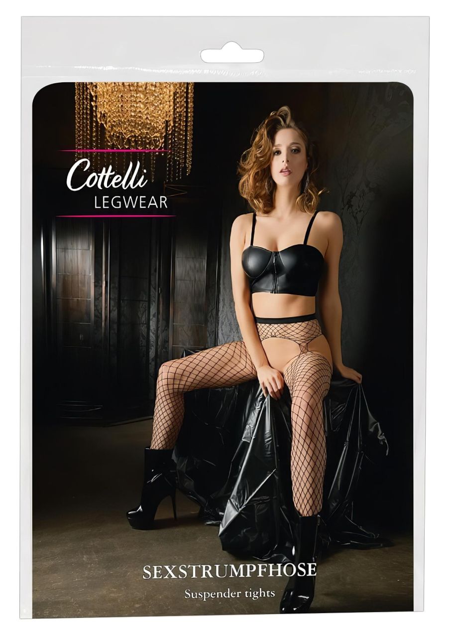 Cottelli - nyitott, nagyszemű necc harisnya (fekete, S-L) Cottelli - nyitott, nagyszemű necc harisnya (fekete, S-L)