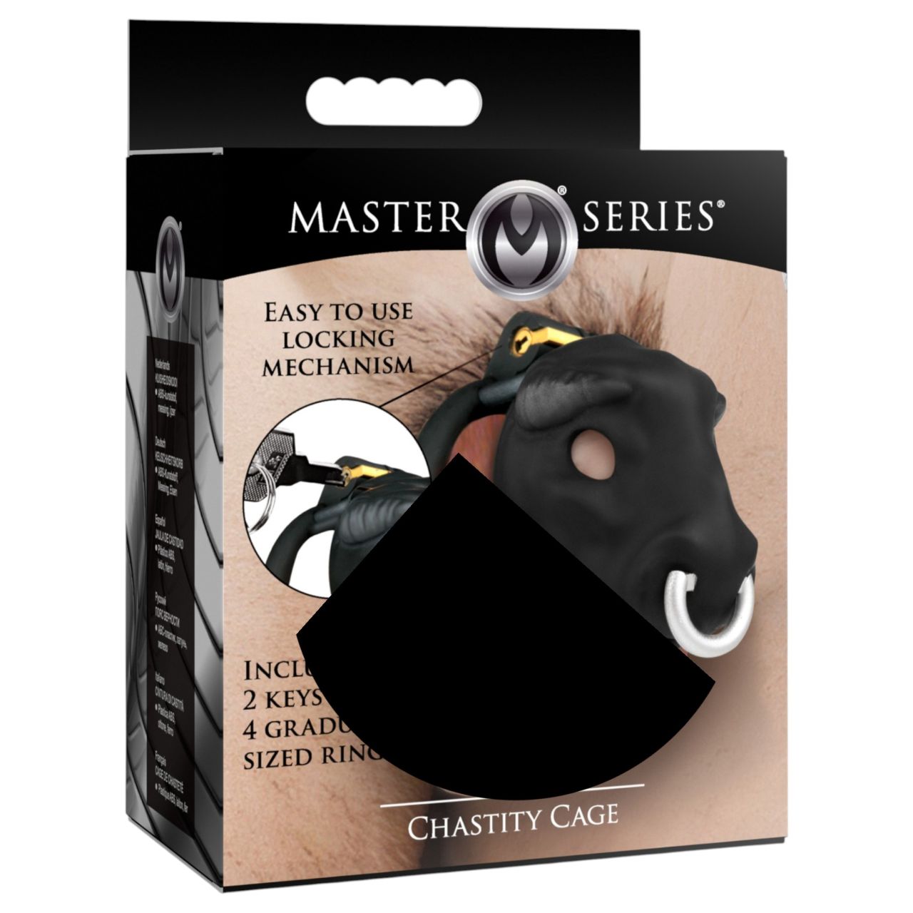 Master Series Bull - bikafejes péniszketrec (fekete) Master Series Bull - bikafejes péniszketrec (fekete)