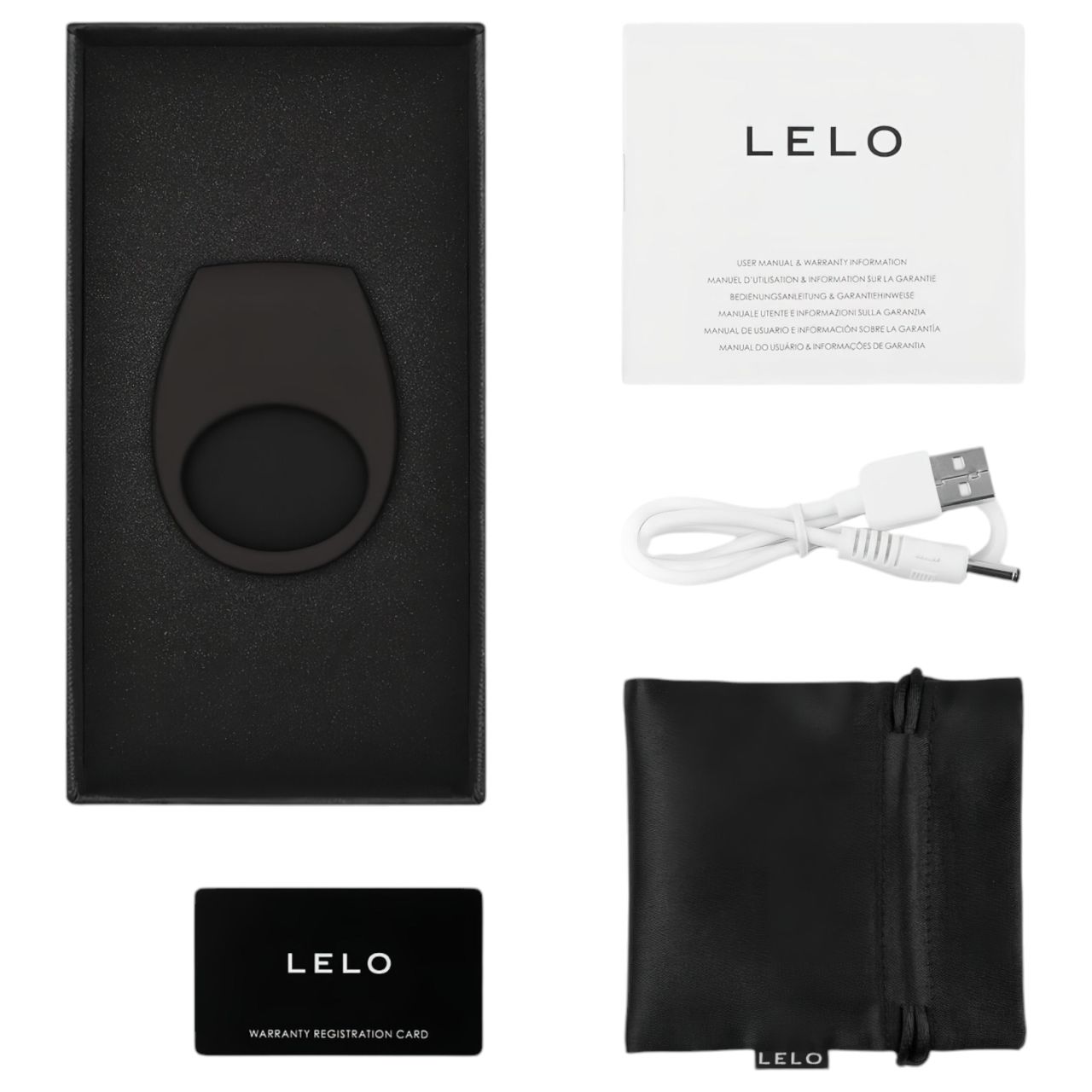 LELO Tor 3 - App-vezérelt vibrációs péniszgyűrű, férfiaknak (fekete)