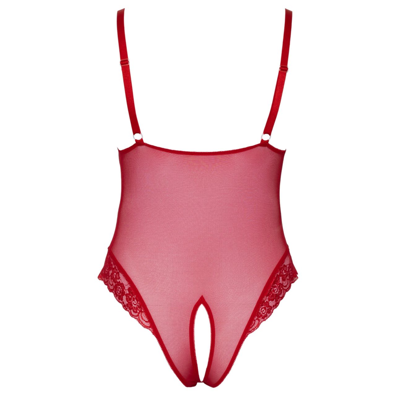 Cottelli Curves - áttetsző csipke body (piros)