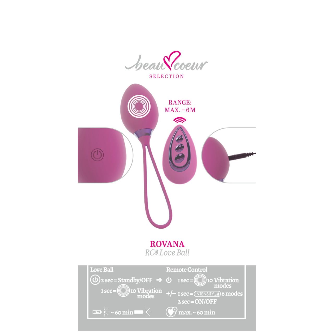 Beau Coeur Rovana - hordható rádiós vibrációs tojás (lila) Beau Coeur Rovana - hordható rádiós vibrációs tojás (lila)