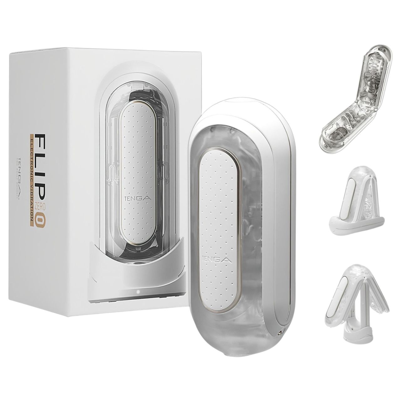 TENGA Flip Zero - vibrációs maszturbátor (fehér)