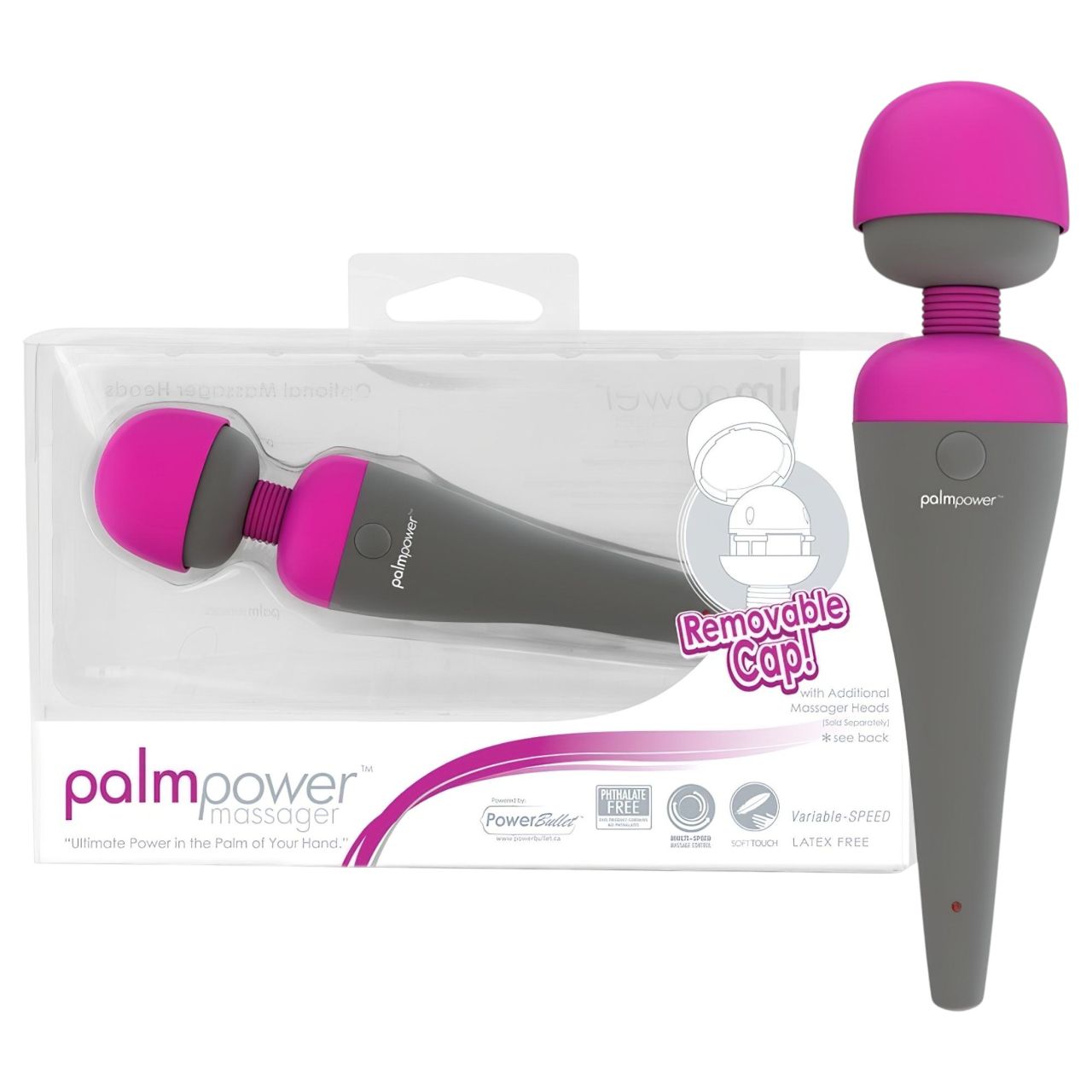 PalmPower masszírozó vibrátor, cserélhető fejjel PalmPower masszírozó vibrátor, cserélhető fejjel