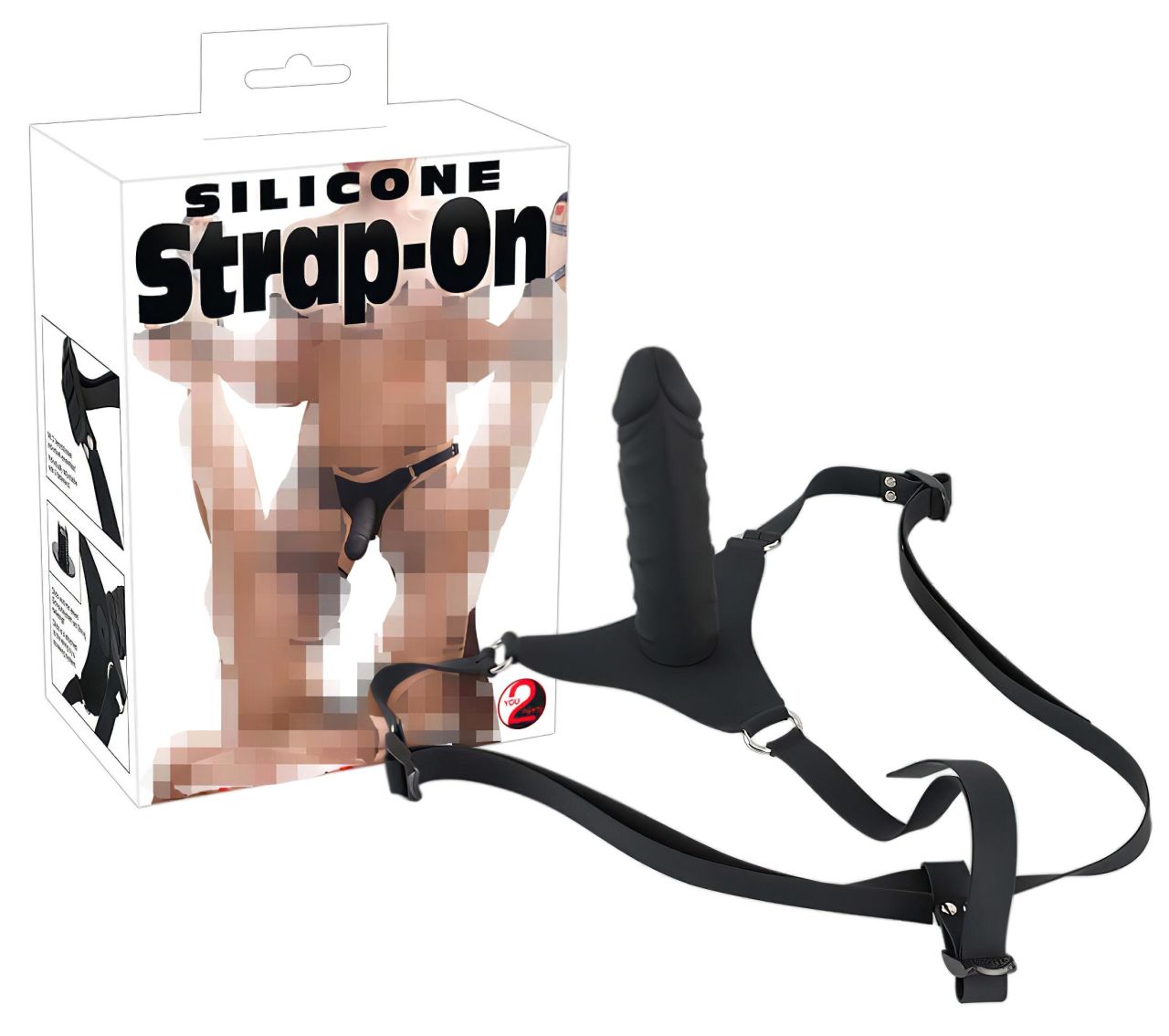 You2Toys - Silicone Strap-On - felcsatolható dildó (fekete) You2Toys - Silicone Strap-On - felcsatolható dildó (fekete)