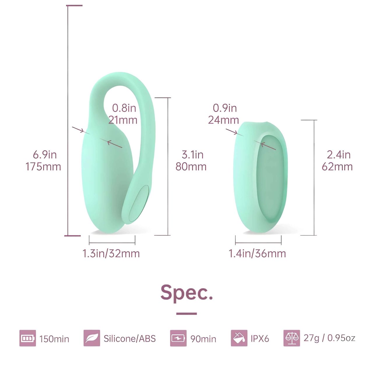 Magic Motion FitCute - App-vezérelt vibrációs gésagolyó (menta) Magic Motion FitCute - App-vezérelt vibrációs gésagolyó (menta)