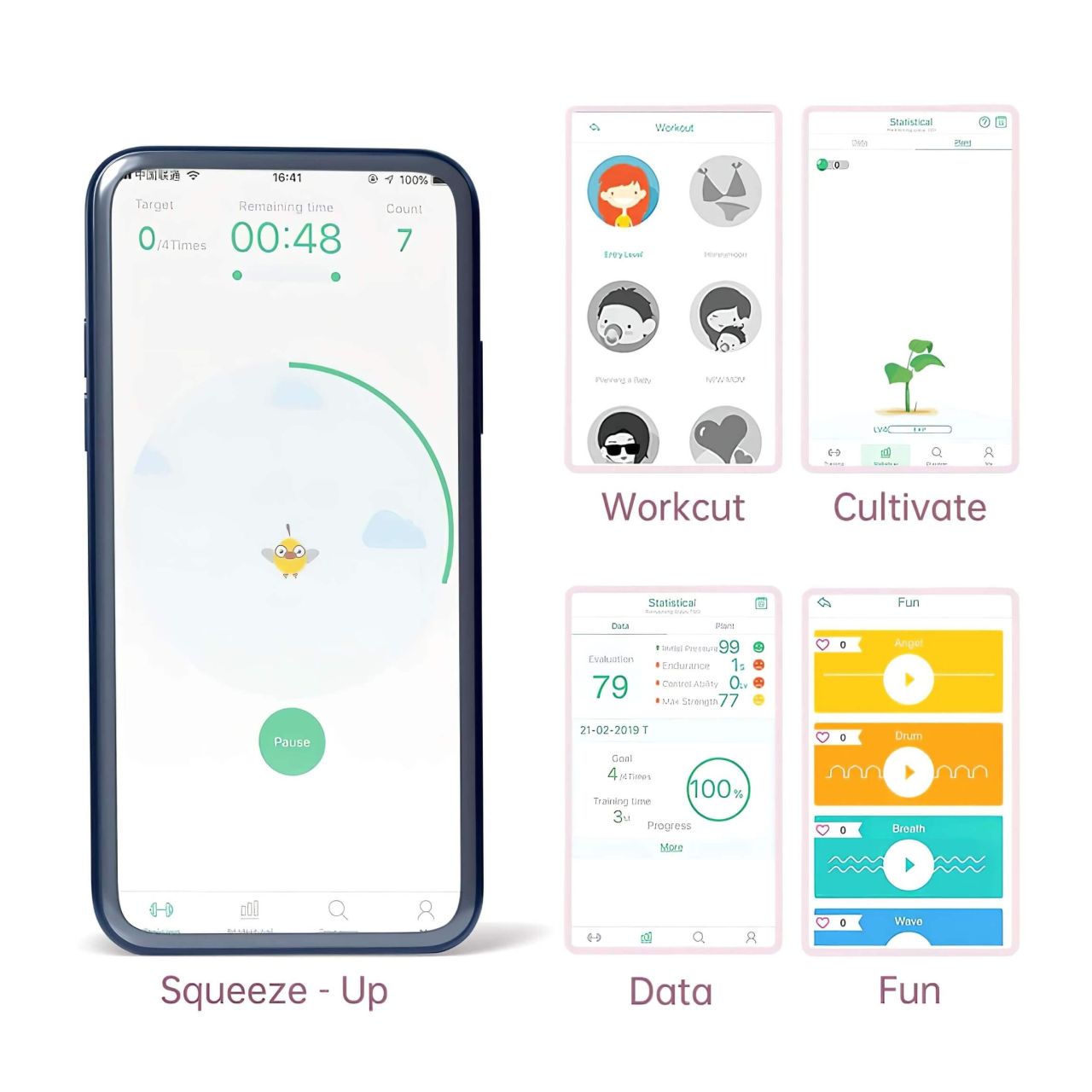 Magic Motion FitCute - App-vezérelt vibrációs gésagolyó (menta) Magic Motion FitCute - App-vezérelt vibrációs gésagolyó (menta)