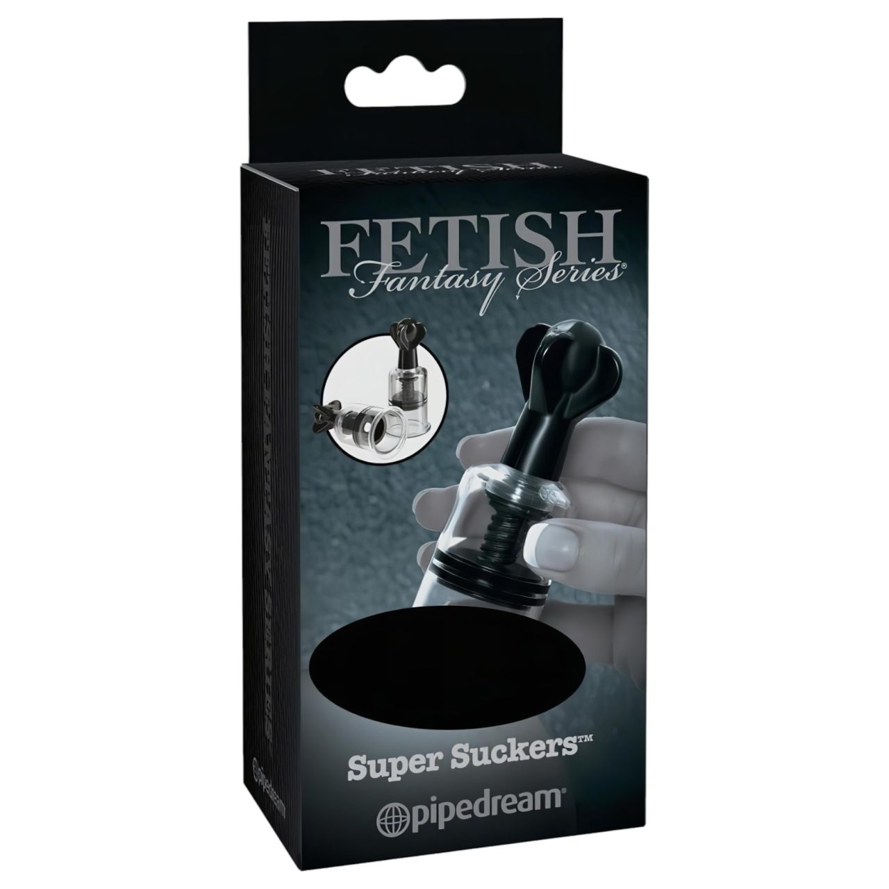 Pipedream Fetish Super Suckers - mellbimbó szívó pumpa (fekete-átlátszó)