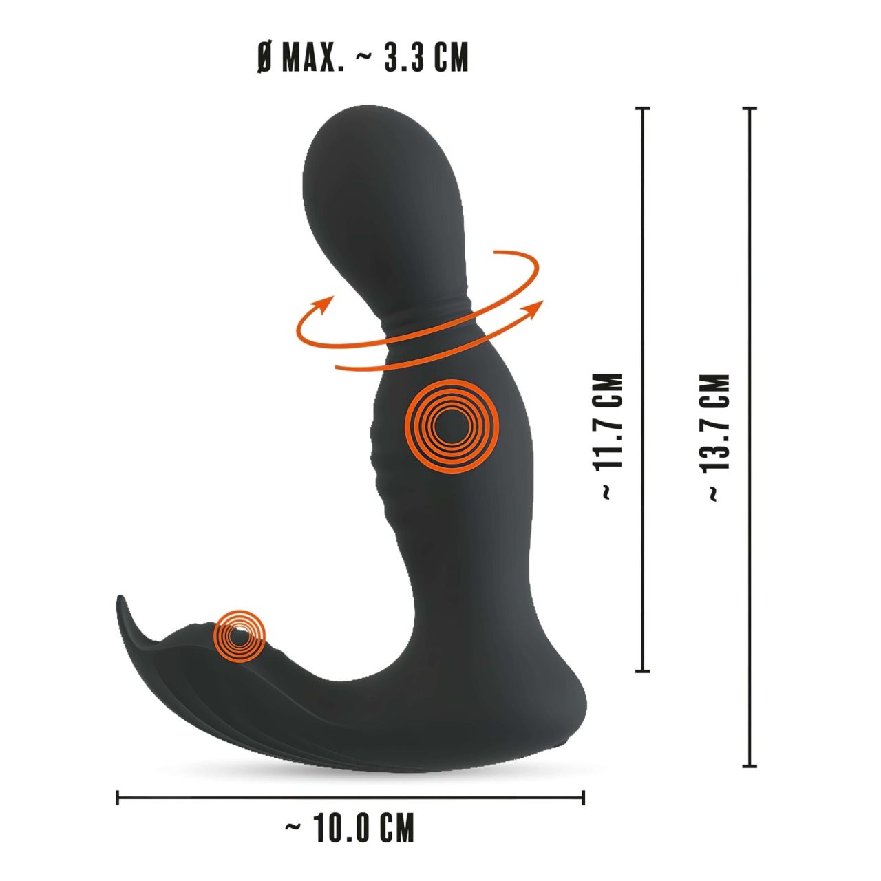 Rebel - távirányítós 2in1 prosztata vibrátor (fekete) Rebel - távirányítós 2in1 prosztata vibrátor (fekete)