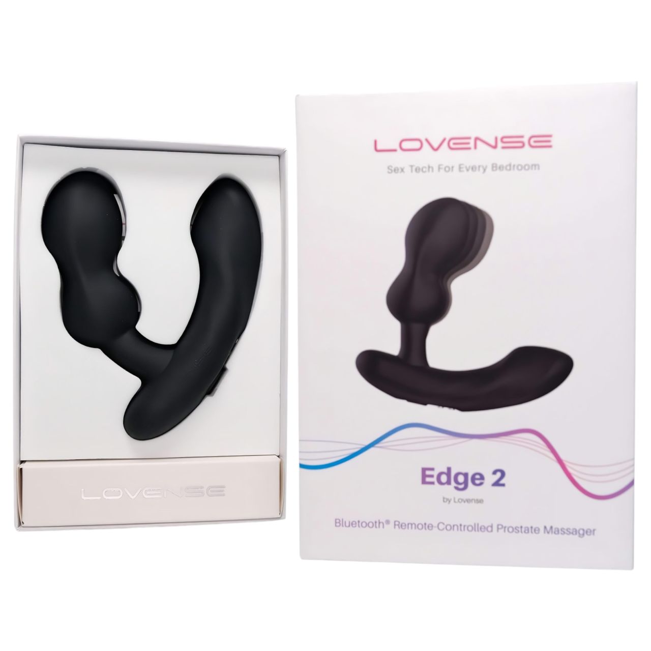 Lovense Edge 2 - App-vezérelt prosztata vibrátor, férfiaknak (fekete)