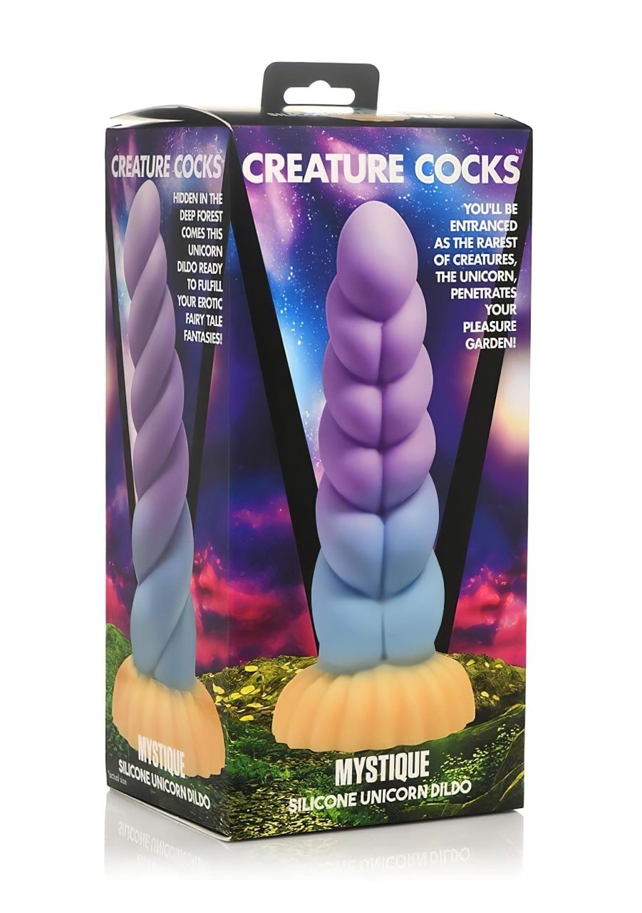Creature Cocks Mystique - unikornis dildó - 21 cm (lila-sárga) Creature Cocks Mystique - unikornis dildó - 21 cm (lila-sárga)