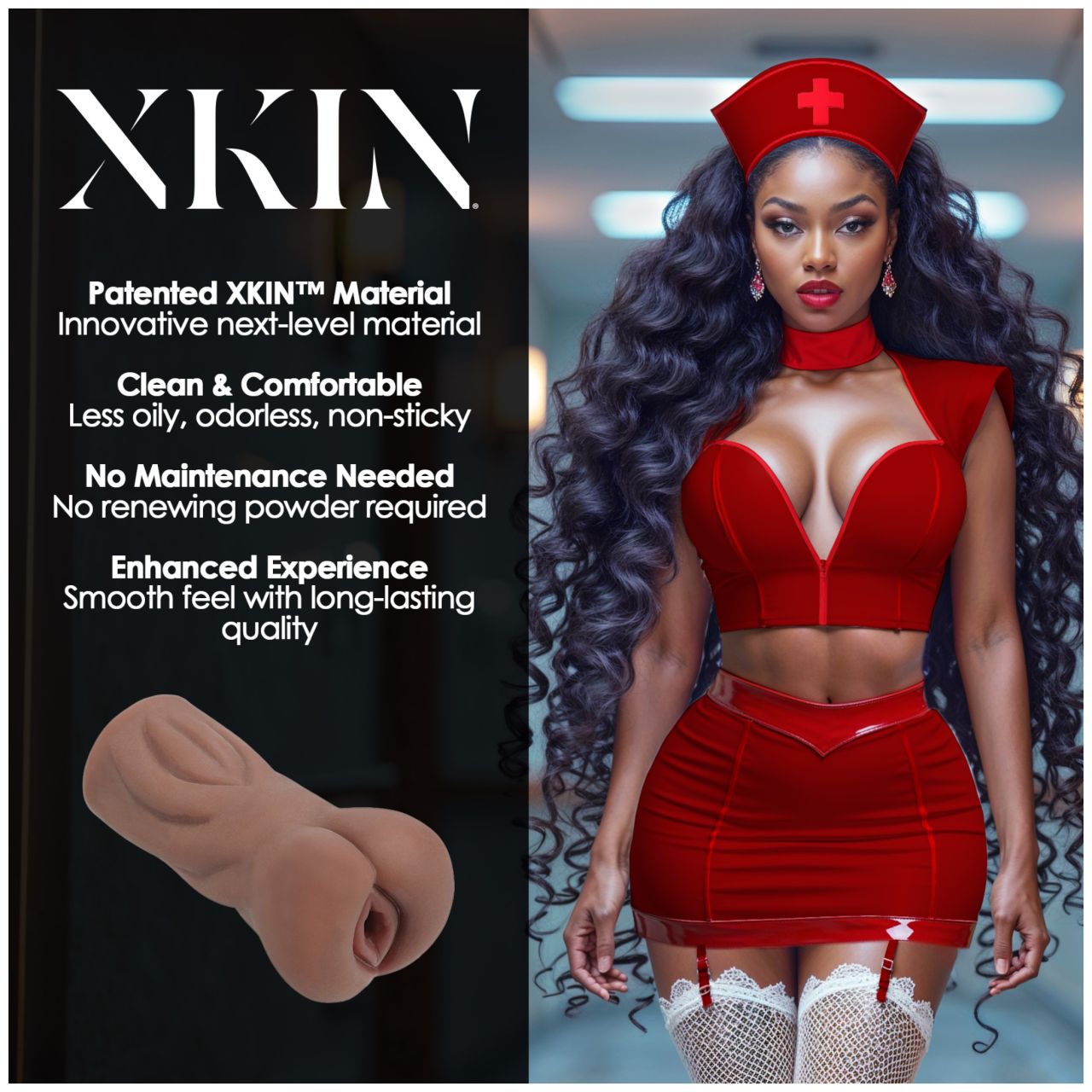 XKIN Naughty Nurse Riley - élethű műpunci maszturbátor (sötét testszínű) XKIN Naughty Nurse Riley - élethű műpunci maszturbátor (sötét testszínű)