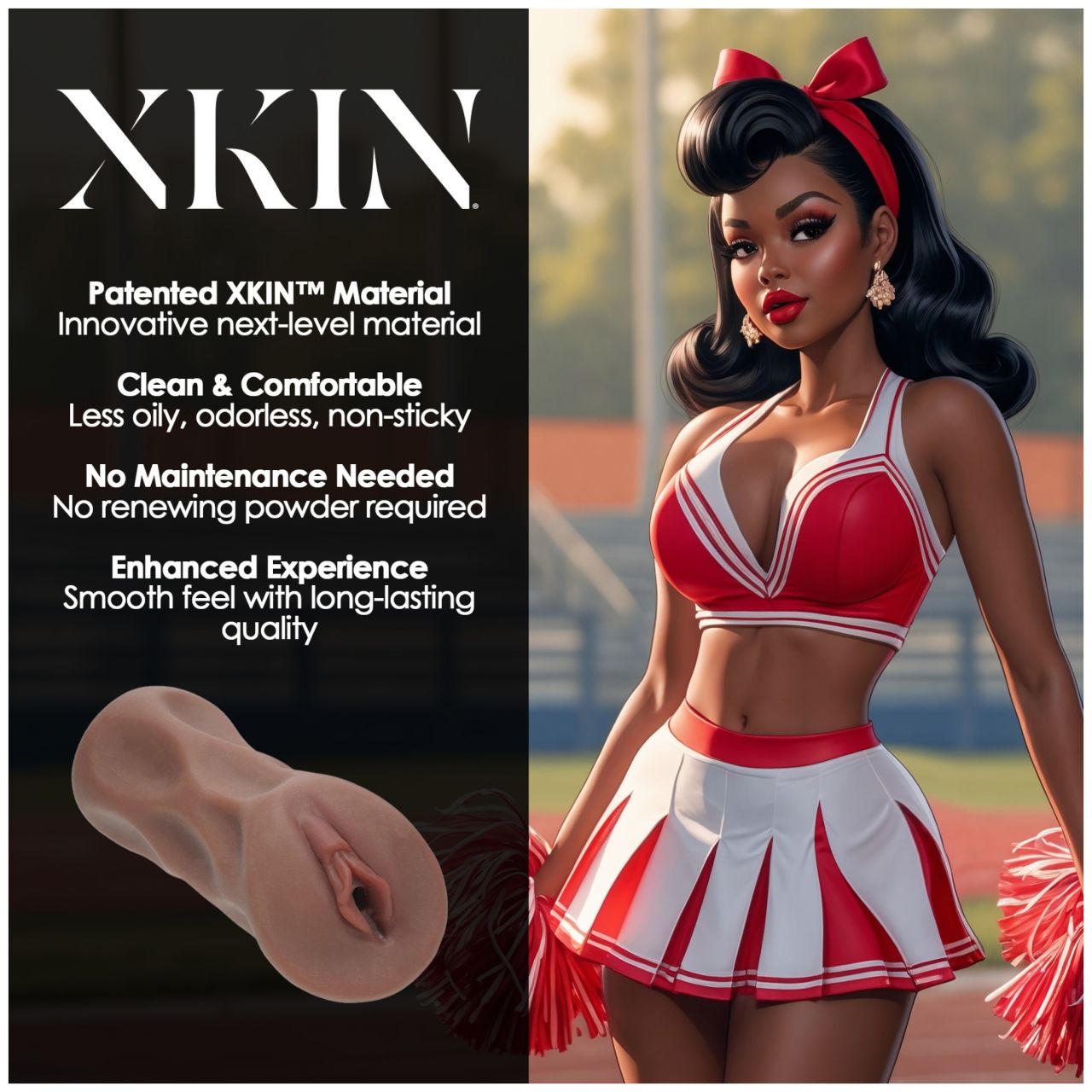 XKIN Cheerleader Cherry - élethű műpunci maszturbátor (sötét testszínű) XKIN Cheerleader Cherry - élethű műpunci maszturbátor (sötét testszínű)