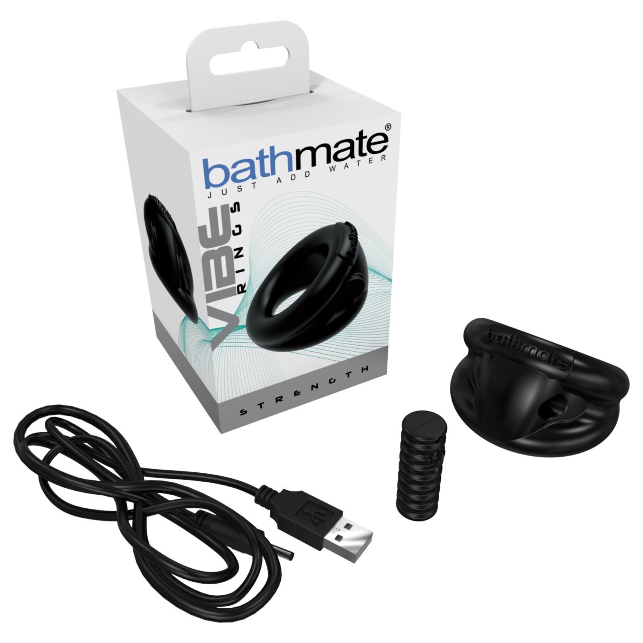 Bathmate Vibe Ring Strength - akkus vibrációs péniszgyűrű (fekete)