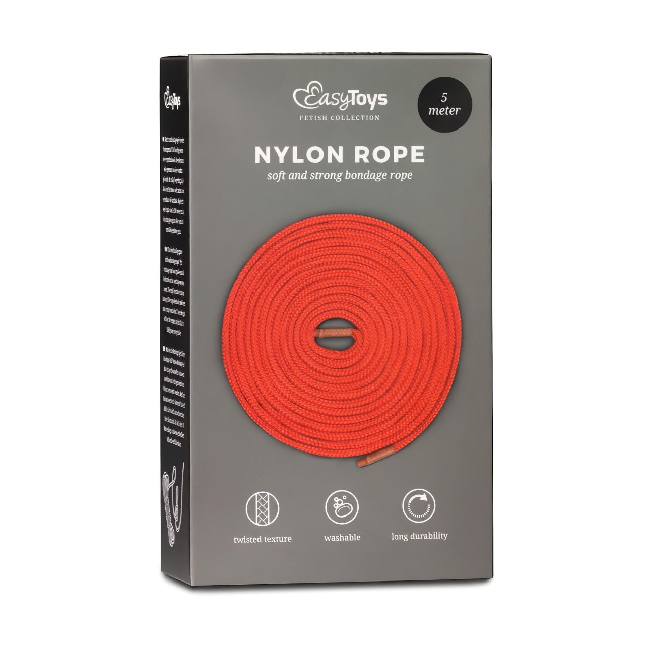 EasyToys Rope - bondage kötél (5 m, piros)