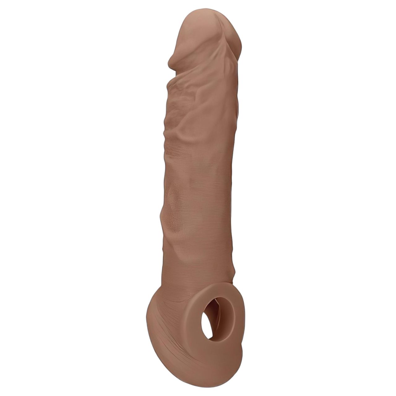 RealRock Penis Sleeve 8 - péniszköpeny (21 cm) - sötét natúr RealRock Penis Sleeve 8 - péniszköpeny (21 cm) - sötét natúr