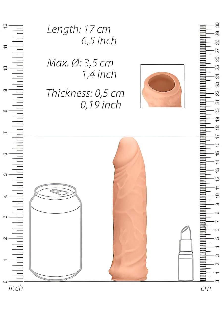 RealRock Penis Sleeve 6 - péniszköpeny (17 cm, testszínű) RealRock Penis Sleeve 6 - péniszköpeny (17 cm, testszínű)