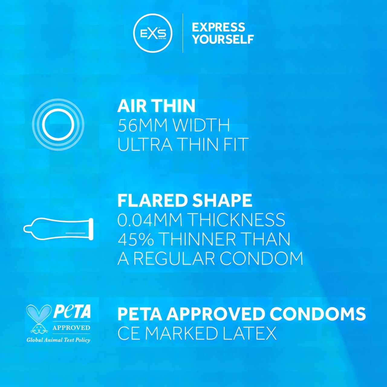 EXS Air Thin - latex óvszer (144 db)