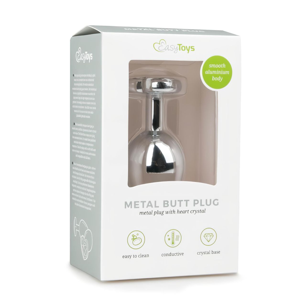 EasyToys Metal No.7 - szíves anál plug fehér kővel (ezüst) EasyToys Metal No.7 - szíves anál plug fehér kővel (ezüst)