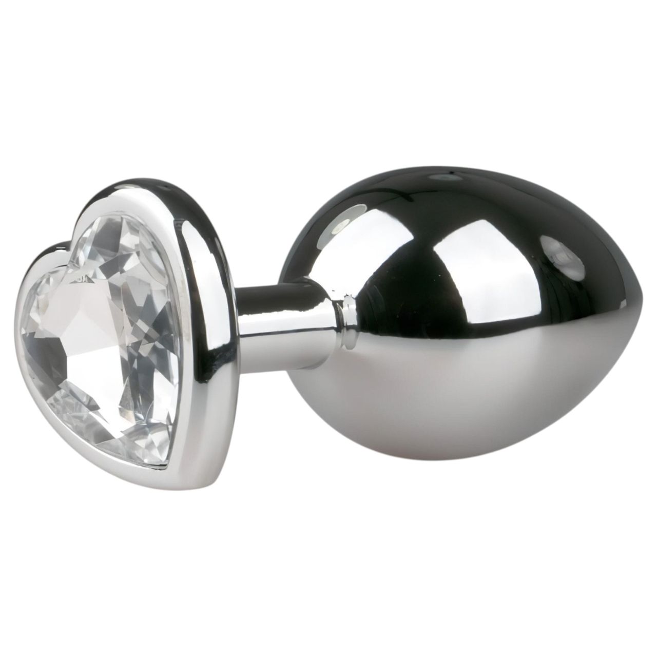 EasyToys Metal No.7 - szíves anál plug fehér kővel (ezüst) EasyToys Metal No.7 - szíves anál plug fehér kővel (ezüst)
