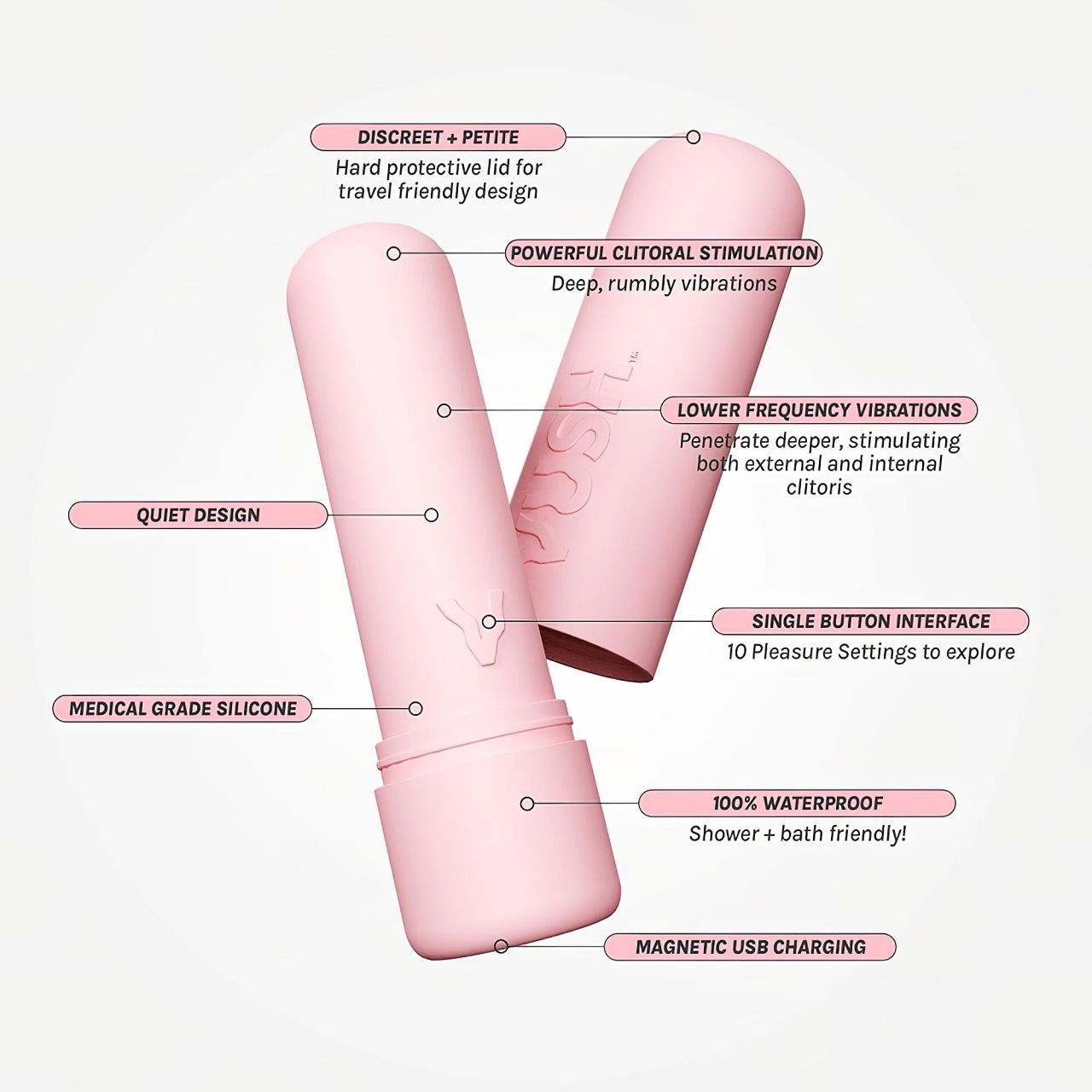 Vush Pop Gloss - akkus, vízálló mini vibrátor (pink) Vush Pop Gloss - akkus, vízálló mini vibrátor (pink)