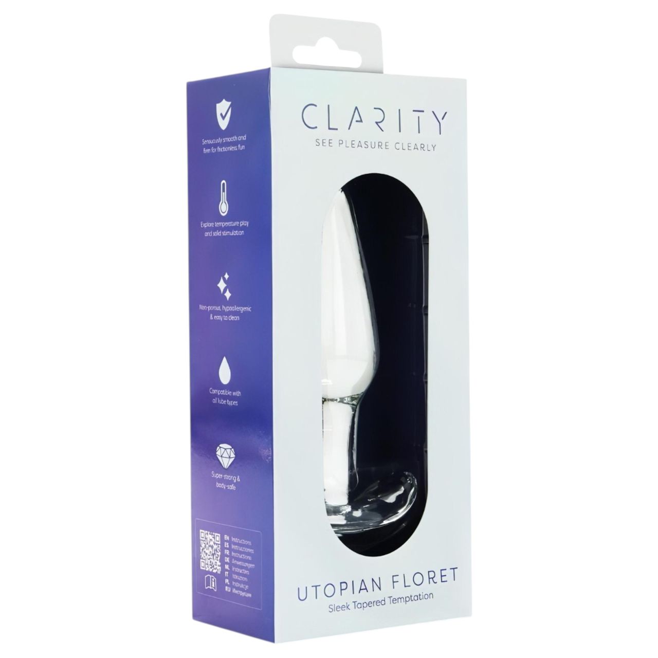 Clarity Utopian Floret - üveg análkúp (átlátszó) Clarity Utopian Floret - üveg análkúp (átlátszó)