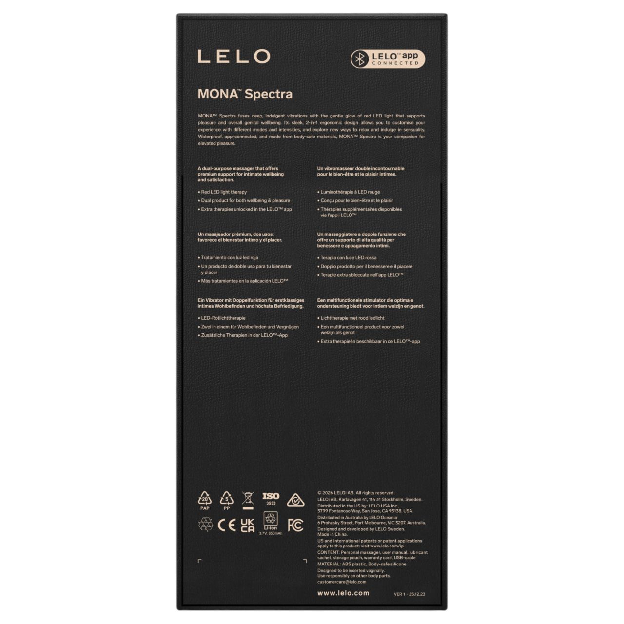 LELO Mona Spectra - okos G-pont vibrátor LED-fénnyel (fehér)