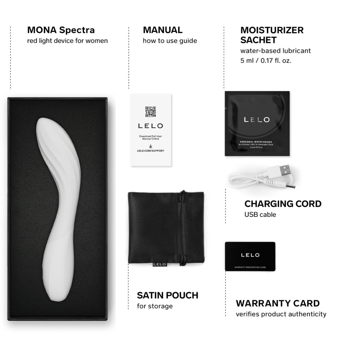 LELO Mona Spectra - okos G-pont vibrátor LED-fénnyel (fehér)