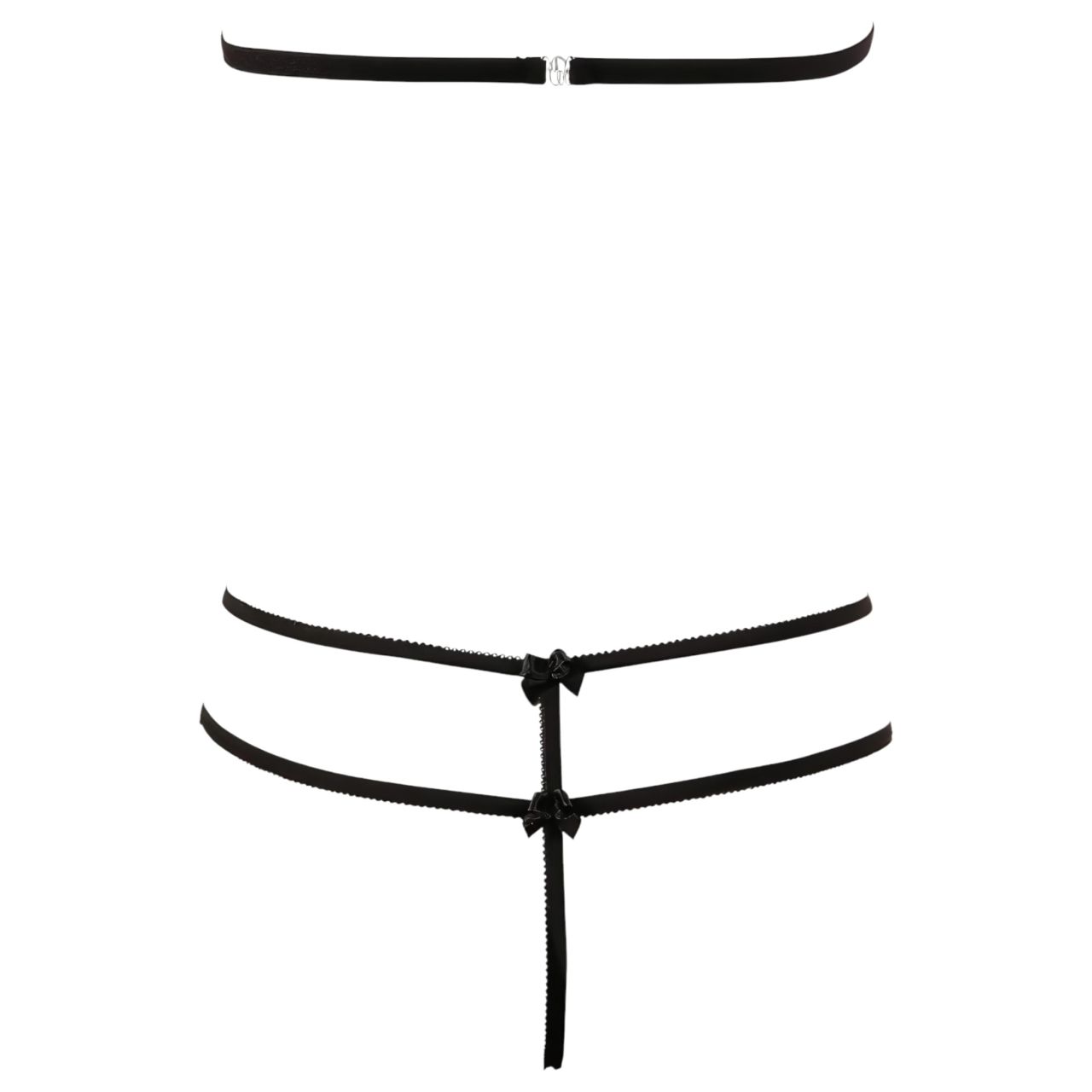 Cottelli - nyitott csipkeszett (fekete)