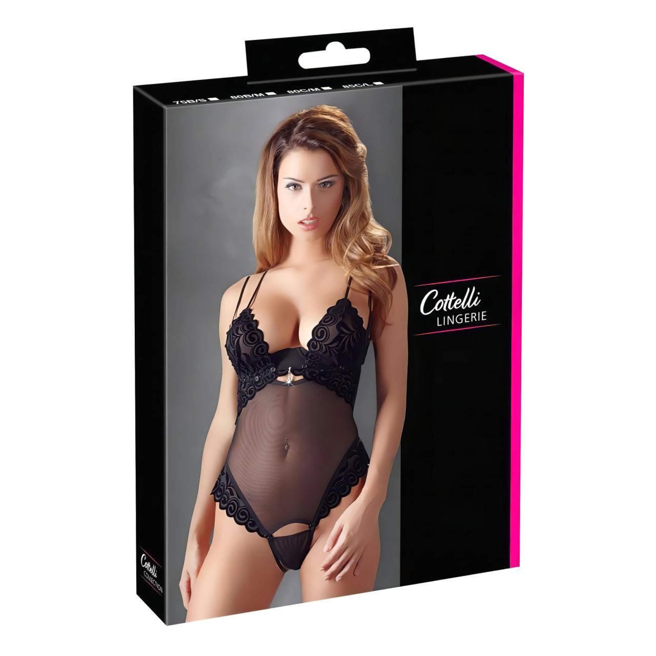Cottelli - bársonyos, variálható body (fekete) Cottelli - bársonyos, variálható body (fekete)