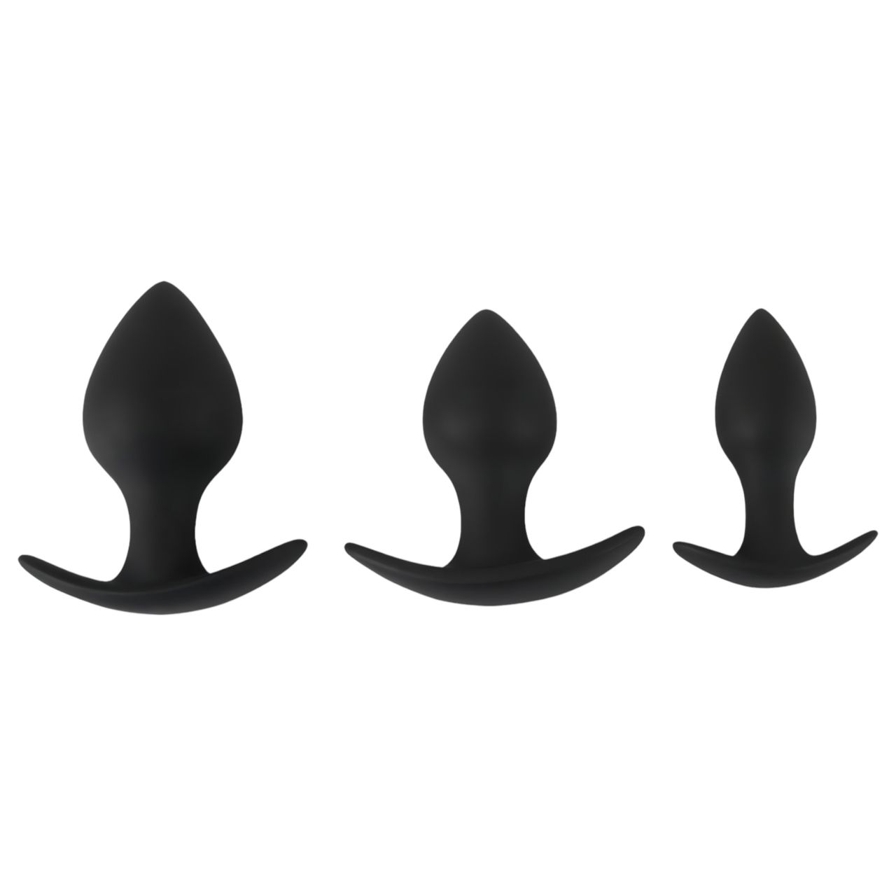 Black Velvets - szilikon anál plug szett (3 részes, fekete)