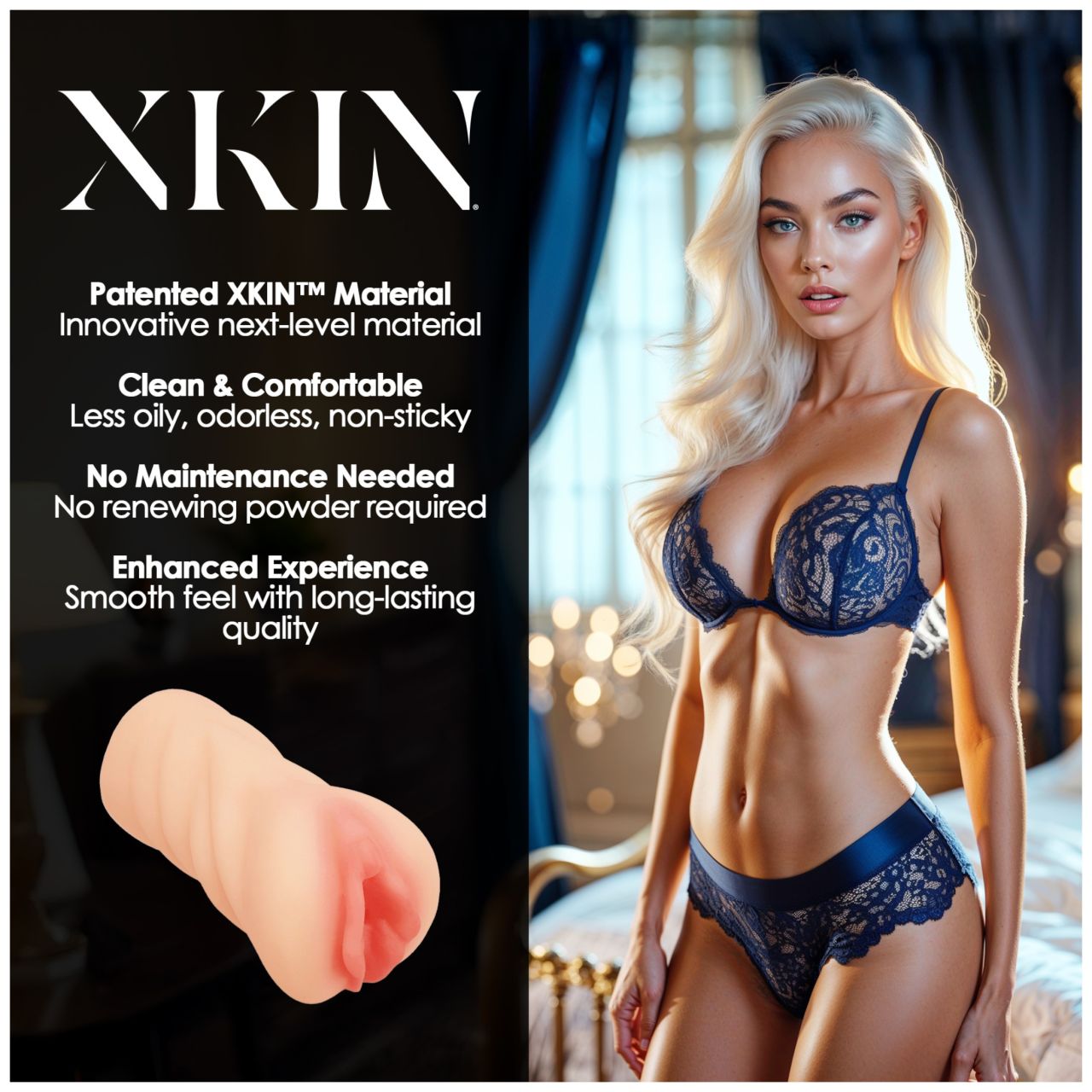 XKIN Desire Alessia - élethű műpunci maszturbátor férfiaknak (testszínű) XKIN Desire Alessia - élethű műpunci maszturbátor férfiaknak (testszínű)