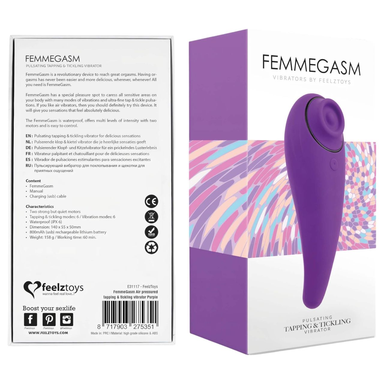 FEELZTOYS Femmegasm - akkus 2in1 csikló vibrátor (lila) FEELZTOYS Femmegasm - akkus 2in1 csikló vibrátor (lila)