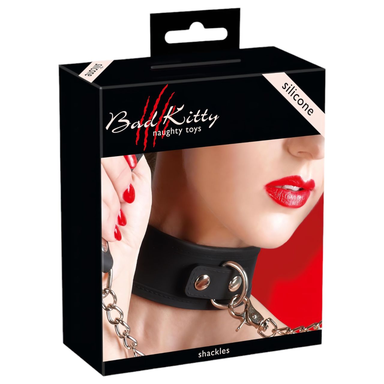 Bad Kitty - szilikon nyakörv és póráz (fekete) Bad Kitty - szilikon nyakörv és póráz (fekete)