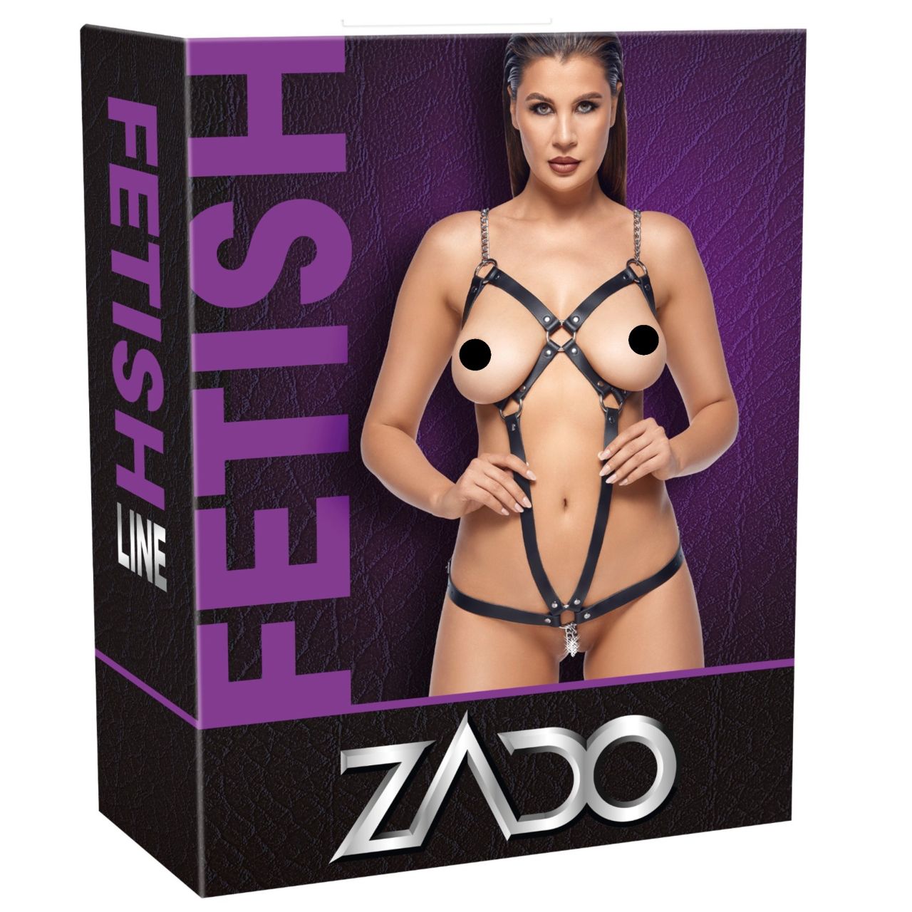 / ZADO - láncos fekete bőr testhám body (S-L) / ZADO - láncos fekete bőr testhám body (S-L)