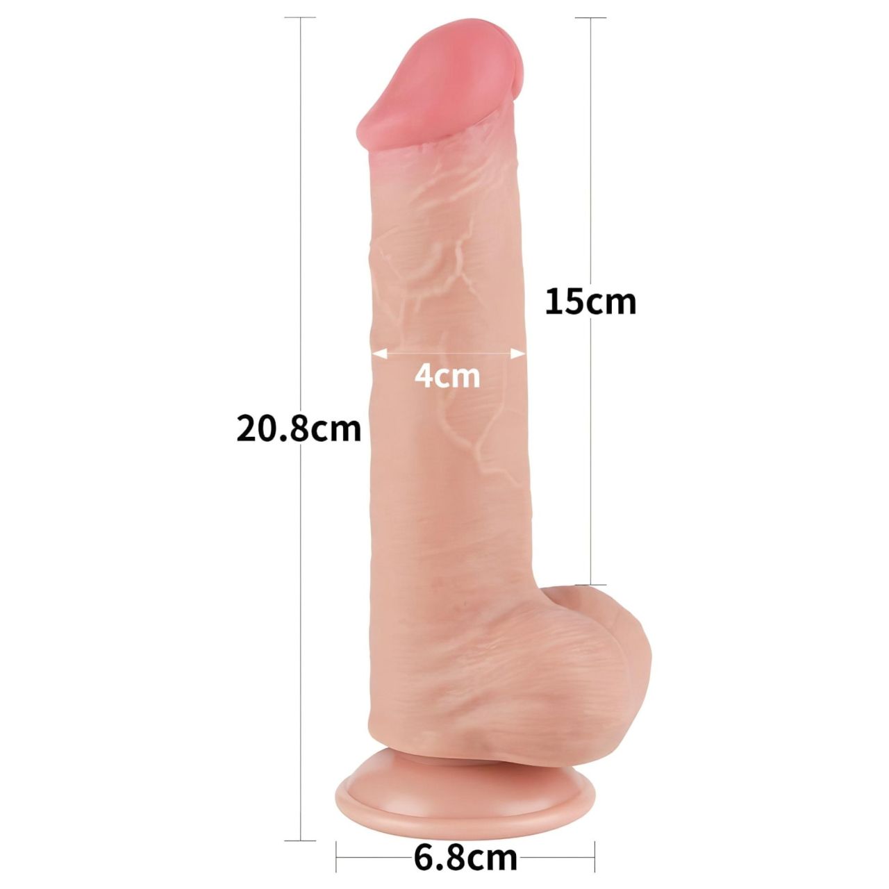 Lovetoy Sliding-Skin - herés kétrétegű dildó - 20,8 cm (testszínű) Lovetoy Sliding-Skin - herés kétrétegű dildó - 20,8 cm (testszínű)