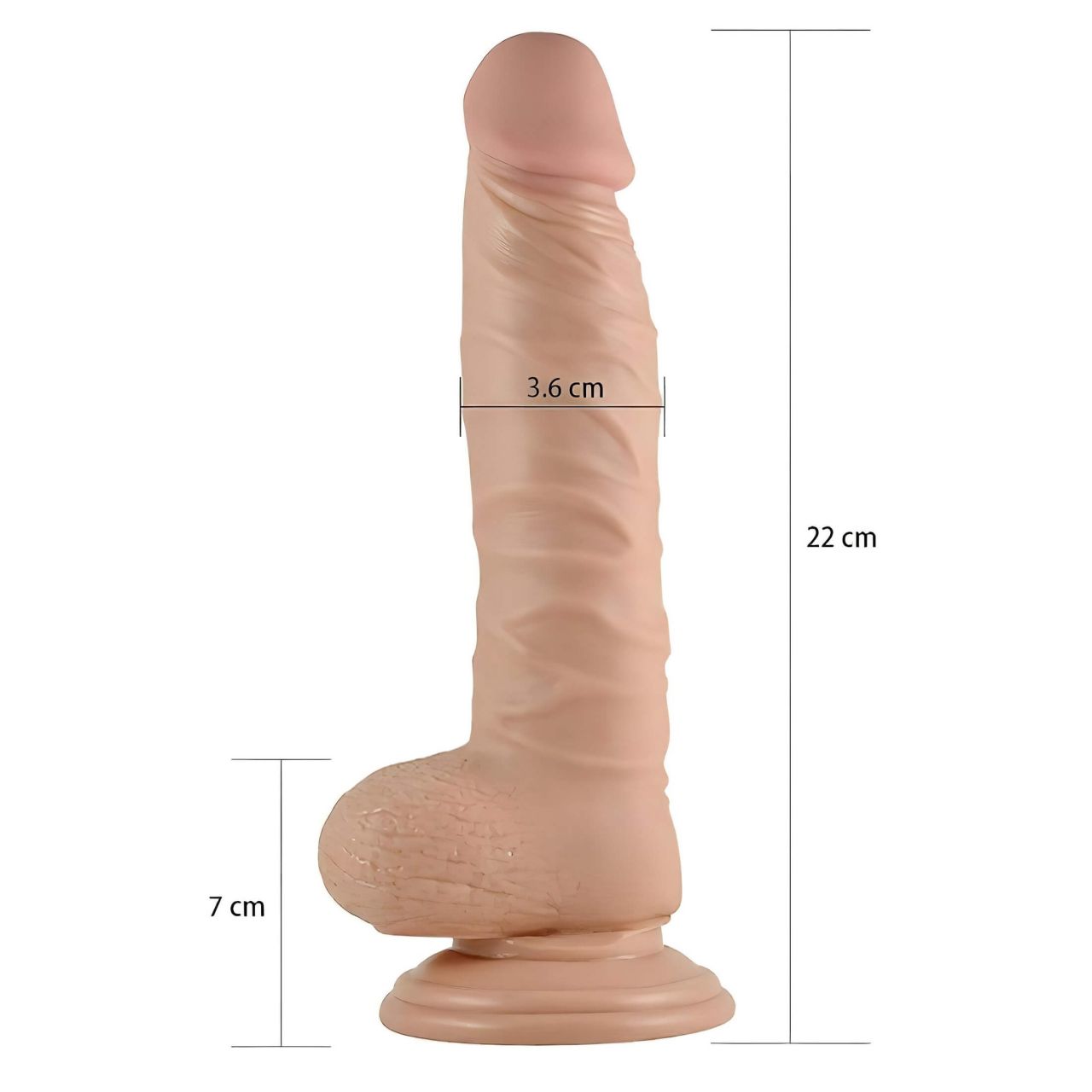 Lovetoy Real Extreme - tapadókorongos dildó - 21 cm (testszínű) Lovetoy Real Extreme - tapadókorongos dildó - 21 cm (testszínű)