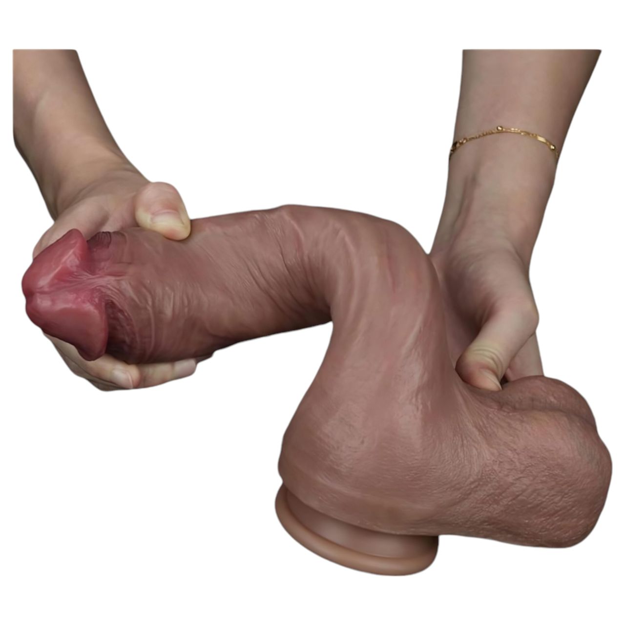 Lovetoy Nature Cock - kétrétegű élethű dildó - 26 cm (barna) Lovetoy Nature Cock - kétrétegű élethű dildó - 26 cm (barna)