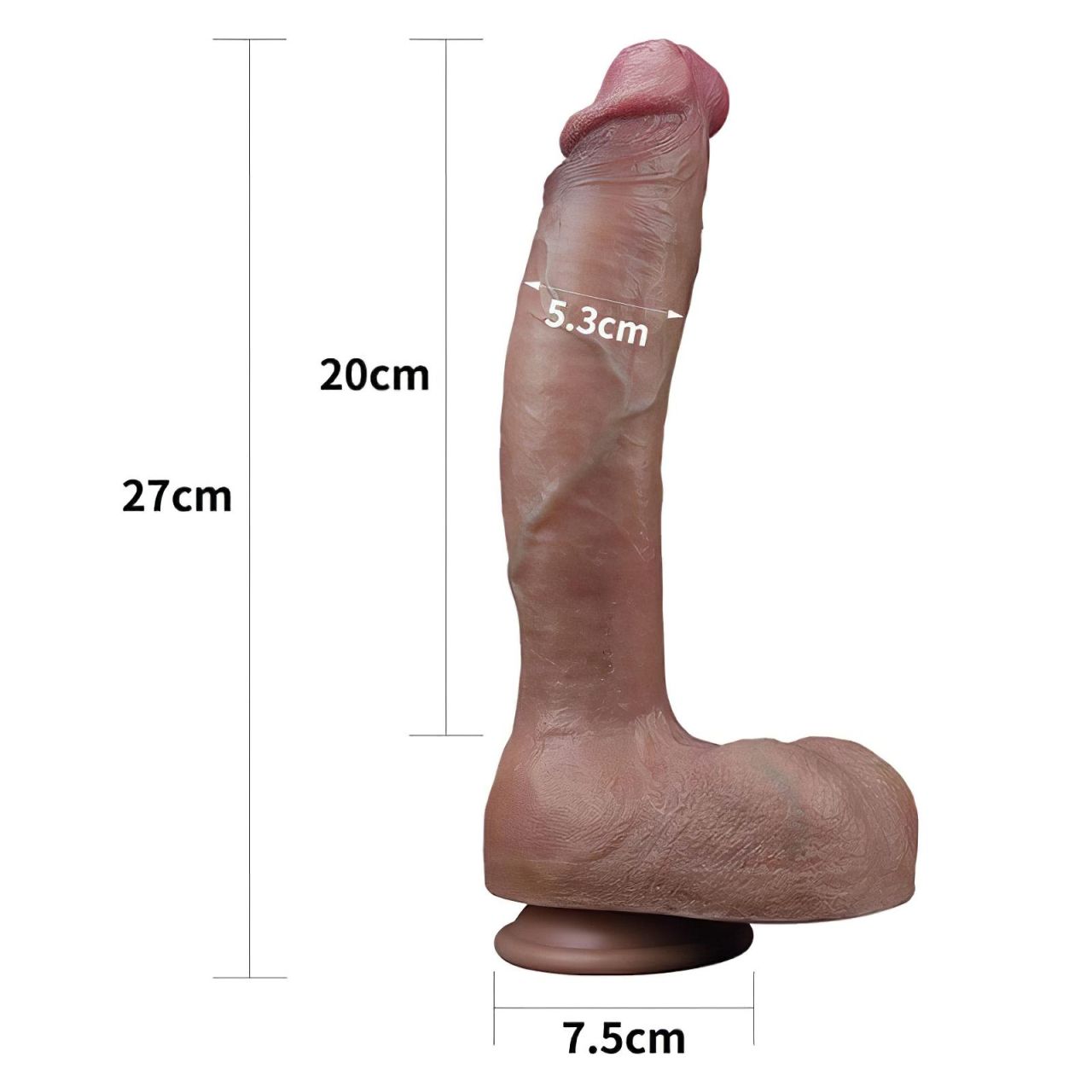 Lovetoy Nature Cock - kétrétegű élethű dildó - 26 cm (barna) Lovetoy Nature Cock - kétrétegű élethű dildó - 26 cm (barna)
