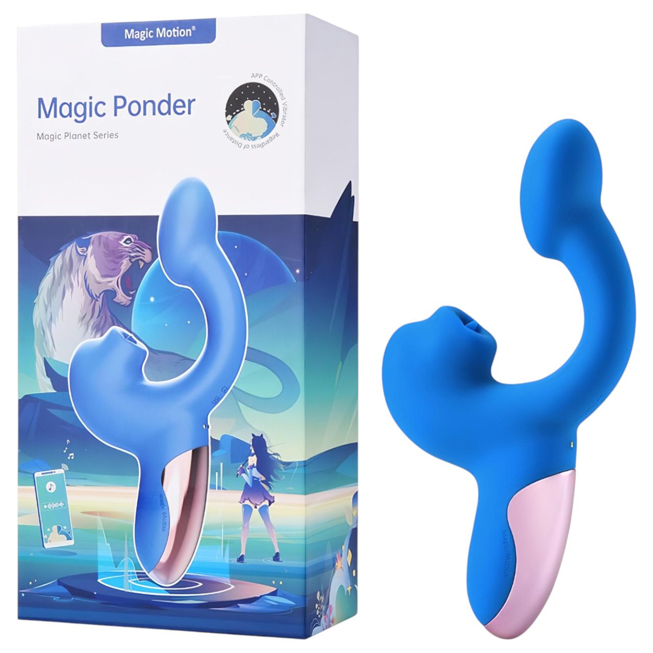 Magic Motion Magic Ponder - 2in1 csiklókaros vibrátor (kék) Magic Motion Magic Ponder - 2in1 csiklókaros vibrátor (kék)