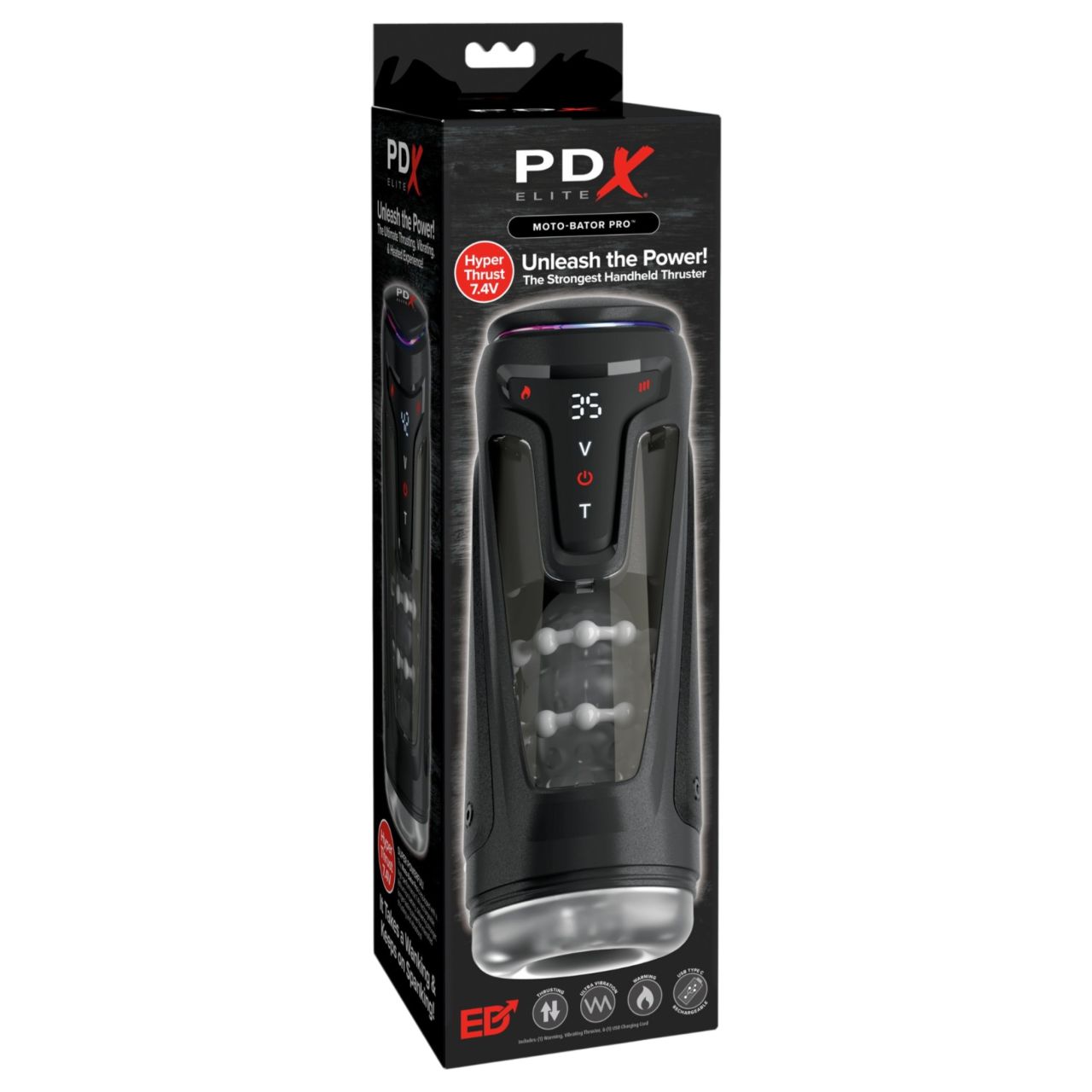PDX Elite Moto-Bator Pro - gyöngyös, melegítős lökő maszturbátor (fekete) PDX Elite Moto-Bator Pro - gyöngyös, melegítős lökő maszturbátor (fekete)