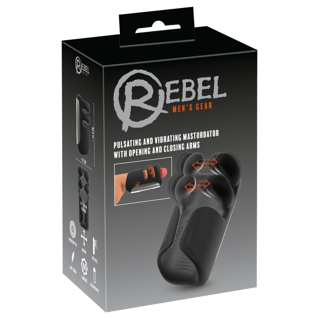 Rebel - lüktető, vibrációs maszturbátor (fekete) Rebel - lüktető, vibrációs maszturbátor (fekete)