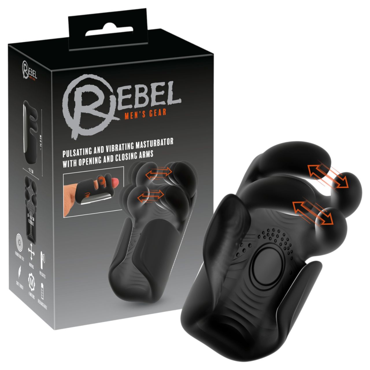 Rebel - lüktető, vibrációs maszturbátor (fekete) Rebel - lüktető, vibrációs maszturbátor (fekete)
