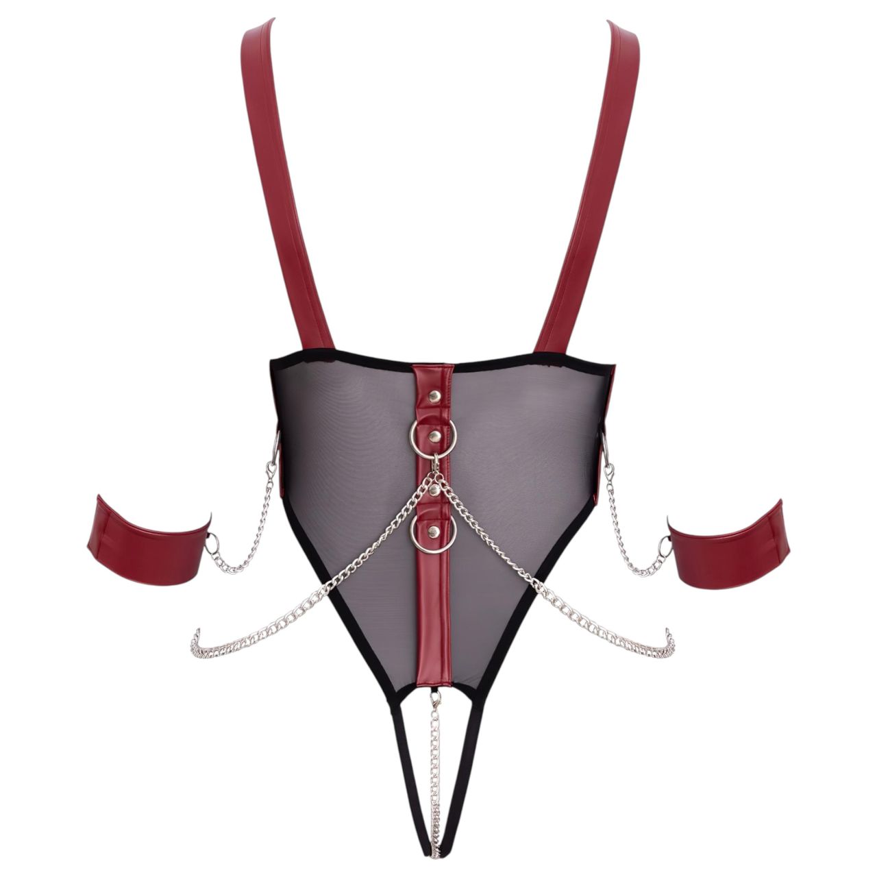 Cottelli Bondage - pántos nyitott body lánccal (fekete) Cottelli Bondage - pántos nyitott body lánccal (fekete)