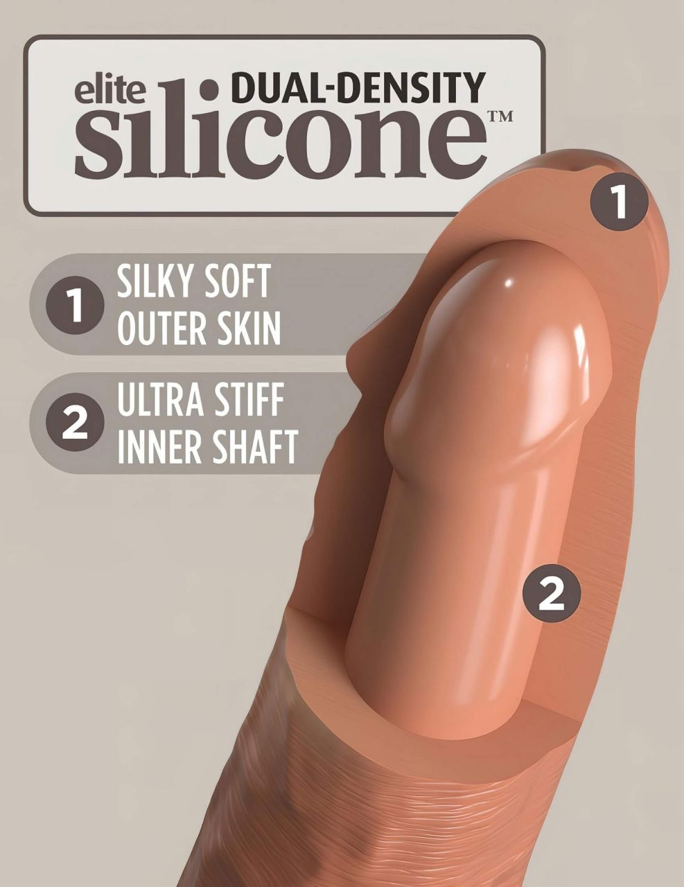 King Cock Elite Comfy - felcsatolható dildó hámmal (sötét testszínű)
