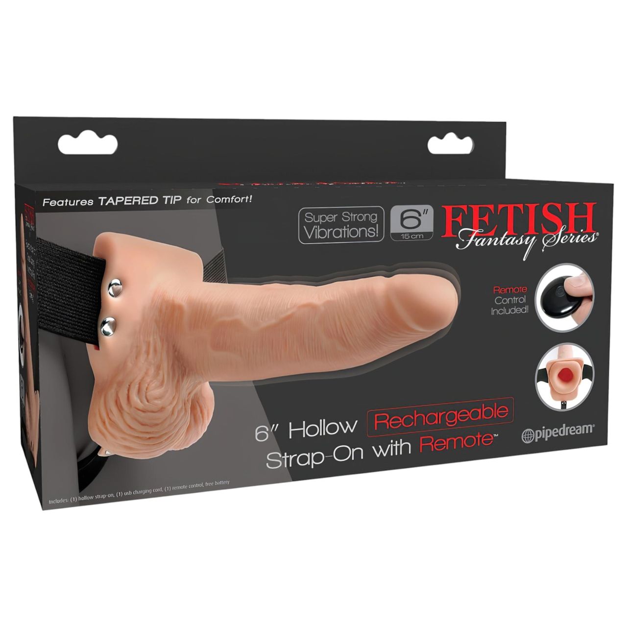 Pipedream - Fetish Strap-On 6 - felcsatolható, üreges vibrátor (testszínű) Pipedream - Fetish Strap-On 6 - felcsatolható, üreges vibrátor (testszínű)